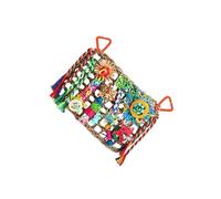 QUXVUIS Colorful Rattan Chewing Toys Cage Hanging Fun Exciting Options Ensuring Happiness For Budgies Lovebirds And Macaws Bird Foraging Wall Toy Woven Climbing Hammock Mat