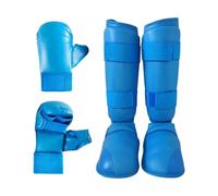 QUXVUIS Comfortable Karate Taekwondo Sparring Gear Gift Essential Gear For Young Athletes Engaged In Competitive Karate And Taekwondo Sparring Set Boxing Gloves Shin Guard, Blue, XL