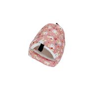 QUXVUIS Cozy Hamster Bed Cave Restful Sleeping Nest for Bearded Dragon, Pink Cartoon Pattern, 8x8cm