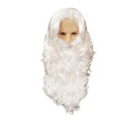 QUXVUIS Curly Hair Santa Wig Costume Set Cosplay Christmas Celebration Photo Prop Old Man Wizard Fun Holiday Gatherings Party Photo Prop Santa Claus Costume Cosplay Wig