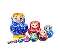 QUXVUIS Cute Nesting Dolls Wooden 10 Layers Handmade Toy Stacking Set Home Decoration Gift Lovely Gift For Family Nesting Dolls Russian Matryoshka Wishing Gifts