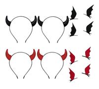 QUXVUIS Devil's Horn Headband Black Hair Cli, Bat wing Hair for Halloween Role Girl and Costume Clip and Performances