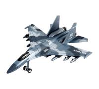 QUXVUIS Die Cast Aircraft Models Featuring Pull Back Music And Light Ingeniously Designed For Gift Giving And Collectibles Metal Fighter Aircraft Model Pull Back Led Light, Su 35 Gray