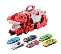 QUXVUIS Dinosaur Truck Car Toy With Built In Storage Compartment For Easy Transport And Neat Arrangement Of Trucks Dinosaur Carrier Truck Toy Sliding Track Boy Girl