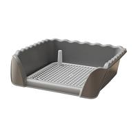 QUXVUIS Dog Potty Trainer Litter Tray Prevents Urine Splashing Small Animals Clean Up Easily Tray Mesh Is Properly Spaced And Has Guardrail To Prevent Splashing And Floor Clean, Gray, 51x45x15cm