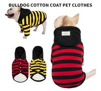 QUXVUIS Dog Striped Hoodie Clothes Small Medium Dogs Sweatshirt Fashion Thick Jacket Warm Coat for Outdoor Pet Supplies, Red Stripe, XL