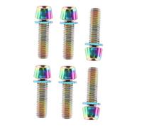 QUXVUIS Durable Bike Stem Screws Set Includes Six Reliable M5x17mm Replacement Parts Easy Repairs Easy To Install Bicycle Stem Bolts Parts Bicycle Disc Brake Screw, Colorful, 22.6x8x5mm