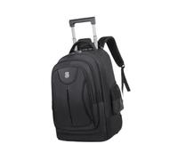 QUXVUIS Durable Rolling Backpack with Trolley is Crafted Materials to Withstand Daily Trolley Backpack with Wheels Double Shoulder Bag Suitable for Business Rolling with Computer, Black, 50x34x22cm