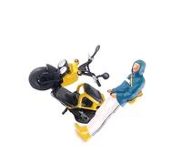 QUXVUIS Dynamic Diorama 1/64 Scenario Model Accessories Doll Toys Allow Custom Miniature Narratives Dioramas Is Man Figures Driving Motorcycle Scene Of Model, Yellow Blue, 2.8-3.0cm