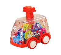 QUXVUIS Dynamic Music Mechanical Gear Toy Offering Exciting Learning Opportunities Through Mechanical Movement Music Gear Toy Transparent Pull Back , Red , 10x7x10cm