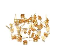 QUXVUIS Earring Stud Base Handmade Popular Accessories Ear Pins Setting Wear DIY Crafting Jewelry Making Tool Time Supplies, Gold, 5mm