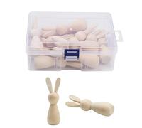 QUXVUIS Easter Bunny DIY Nail Doll Smooth for Easy Painting and Writing and DIY Process Will Be Easier Odorless Safe, 12pcs