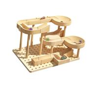 QUXVUIS Educational Assembly Toy For Boys Combines Fun And Learning Encouraging Social Play With DIY Wooden Track Marble Toy DIY Wooden Track Marble Rolling Ball Blocks