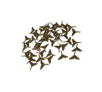 QUXVUIS Elegant 50 Pieces Sea Animal Whale Tail Pendant Findings Bead Crafts for Mermaid Bracelet, Antique Cyan, 3x2.8cm