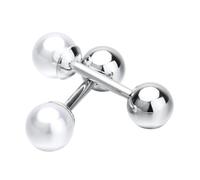 QUXVUIS Elegant Round Pearl Detachable Shirt Men s Suit Cufflinks, Silver, 10x36mm