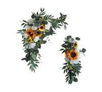 QUXVUIS Elegant Wedding Arch Decorations Silk Floral Wreaths Lasting Memories Beautiful Green Leaves WEDDING FLOWER SWAGWedding Arch Flowers Decorated With Green Leaves
