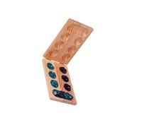 QUXVUIS Elegant Wooden Mancala Board Game Portable Set With Glass Pieces Excellent For Travel Fun Engaging Both Kids And Adults Classic Strategy Wood Mancala Board Game For Teen