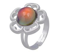 QUXVUIS Emotion Ring Color Change Ring Sunflowers Mood Open Adjustable Zinc