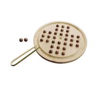 QUXVUIS Engaging Family Gatherings Begin With Handcrafted Solitaire Board Game Set Featuring 34 Marbles Interactive Fun Moments Solitaire Game Wooden Puzzle Board Classical