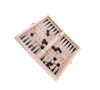 QUXVUIS Exciting Board Game For Kids Adults Traditional Chess Game Wood International Chess Set Classic Strategy Fun Awaits Board For Kids And Adults Checkers Backgammon, Dark Wood, 24x24cm