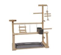 QUXVUIS Exclusive Parrot Play Stand Bird Cage Accessories Wood Perch Stand Playground Essential For Every Bird Lover Parrot Play Perch Gym For Small Medium