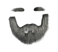 QUXVUIS Fake Mustache Eyebrows Costume Supplies Stage Performances Christmas Themed Parties And Masquerades Durability Self Adhesive Fake Mustache Set Novelty, Gray Black, 15x19.5cm