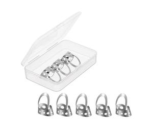 QUXVUIS Finger Picks Durable Elegant Stylish Easy To Clean Sound More Full Enjoy Playing Guitar With Extra Comfort Guitar Picks Retro Pick Holder Nail Protector, Silver Large, 2x2.6cm