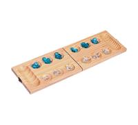 QUXVUIS Foldable Mancala Board Game Set With Sturdy Wooden Construction Enjoyable Strategy Play With Family Fosters Strategic Thinking And Problem Solving Skills