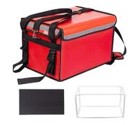 QUXVUIS Food Delivery Bags Insulated with Durable Oxford Cloth Carry Case Delivery Riders to Transport Hot Food Safely Red Takeaway Insulation Bag Cooler Box, Red, 32L