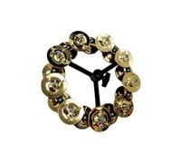 QUXVUIS Foot Percussion Instrument Metal Bell Part Easy To Musicians Looking To Music Experience Guitar Instrumental Music Ensemble Cymbal Hi Hat Tambourine, Double Gold, 15.5cm