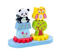 QUXVUIS for Creative Animal Tower Column Wooden Toys Encourage Logical Thinking And Problem Solving Skills In Fun Learning Environments Sorter Toy Animal