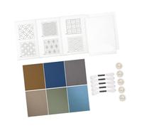 QUXVUIS Geometric Sashiko Coaster Kit for Beginners Pre-Printed Template Included Pre-Printed PatternThe Water-Soluble Pattern is Very Convenient, Set C