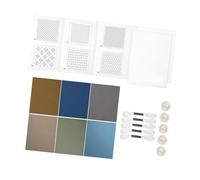 QUXVUIS Geometric Sashiko Coaster Kit for Beginners Pre-Printed Template Included Pre-Printed PatternThe Water-Soluble Pattern is Very Convenient, Set A