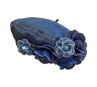 QUXVUIS Girlfriend Gift Beret Cap Stylish Denim Casual Hat Streetwear Spring Summer Outings Ensuring Is Comfortable To Wear And Durable. Comes Adjustable, Denim Color, 56cm to 59cm