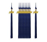 QUXVUIS Graduation Ceremony Accessories With 2024 Gold Charm Enhancing Graduation Cap Hat And Tassel Sharing Opportunities Tassels Academic For 2024, blue, length 40cm