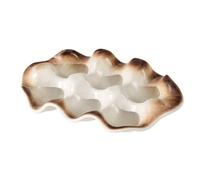 QUXVUIS Grooved Ceramic Egg Tray With Non-Slip Bottom For Secure Storage High Aesthetic Value And Mix Of Multiple Colors. Each, type+1