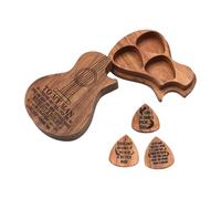 QUXVUIS Guitar Pick Holder Storage Box Wooden Unique Groove Lightweight And Portable For Easy Creative AppearanceThe Appearance Of Guitar Pick Storage Box Is Guitar-shaped Of Is Engraved With