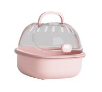 QUXVUIS Hamster Carrier Cage Transparent Small Animal Carrier Cage Travel Guinea Pig Adventures Allowing To Enjoy Outdoor Activities Anytime And Anywhere, pink, 20x18x16cm
