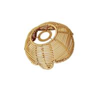 QUXVUIS Handcrafted Rattan Lamp Shade Ornament Droplight Weaved for Teahouse Living Room Kitchen, Brown, 20.5 x 8.5cm