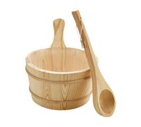 QUXVUIS Handcrafted Sauna Bucket and Wooden Ladle 4L Capacity Functional Spa Accessories Storage Decor and Enjoying Relaxation Times 4L Sauna Bucket and Ladle Set Handmade