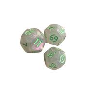 QUXVUIS Handmade Resin Dices Math Counting Teaching Toys Exciting Options For Educational Engagement Multi Dices Set Polyhedral Dice Set Astrology Dice Role Play Game, Clear and green, 1.4cm