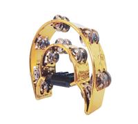QUXVUIS Hi Hat Tambourine Parties KTV Durable And Practical Hand Held Percussion Music Rhythm Tambourine Of Small Metal Sheet Foot Percussion Instrument Metal Bell Parts, Gold, 23x25cm