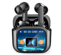 QUXVUIS High-definition Audio Earbuds With Screen Wireless For Classroom Learning Audifonoss Traductores Inglés Español Visual Feedbacks Audífonos Con Pantalla Táctil, Black, AI Translation