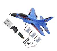 QUXVUIS High-Flying 4GHz Remote Control Aircraft 2 Channels for Boys and Children Fixed Wing, Blue 3 Battery, 31x24cm