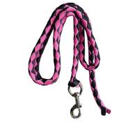 QUXVUIS Horse Rope Leash With Heavy Duty And Strong Snap Hook Suitable For Equestrian And Pet Training Equestrian Equipment Attach To Halter Or Harness, Pink and Black, 2.5m