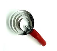 QUXVUIS Horse Scraper Sturdy And Durable Made With Stainless Steel And PP Easy To Easy To Clean Livestock Hair Cleaning Brush, red 4 circles
