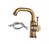 QUXVUIS Hot and Cold Faucets for Toilet Washbasin Copper Low Noise Retro Rotating Faucet Antique Basin 1. Copper 3. Low Noise, Antique Short Style