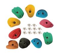 QUXVUIS Indoor And Outdoor Playground Play Set 10pcs Rock Climbing Holds Durable Texture Strong Grip Allowing Safe Play Beginners Rock Wall Grips Wall, with Back Nail Screw, 9cm to 13cm