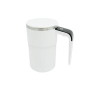 QUXVUIS Intelligent Temperature Measuring Cup Easy to Stir Various Drinks Stainless Steel Magnetic Automatic Stirring Cup, White