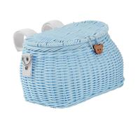 QUXVUIS Kids Bicycle Accessories Front Handlebar Basket With Lid Practical Solution Comfortable Kids Bike Basket For Everyday Riding Wicker Bike Girls Boys Shoulder Strap